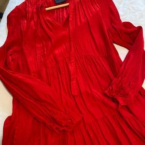 Maeve long sleeve red dress with ties.  Size medium.